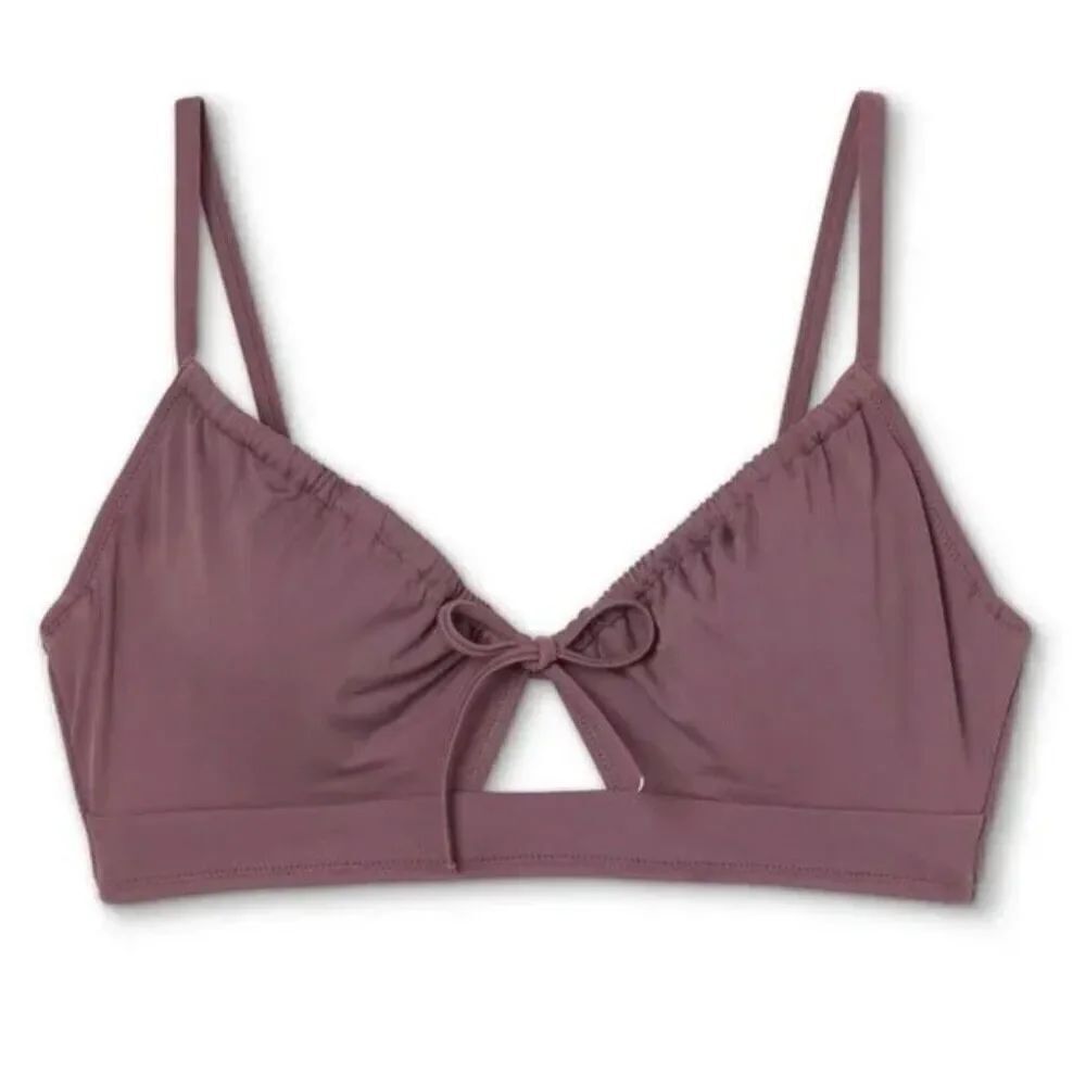 Shade & Shore Swim Bikini TopโTunneled Tiefront Dusk Purple Womenโs Size 36C